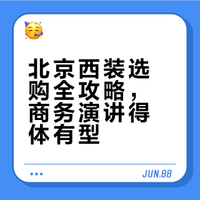 北京西装选购全攻略，商务演讲得体有型