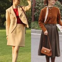 秋冬呢子裙穿搭指南，穿出显瘦高级感