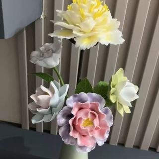 藏在客厅里的非遗浪漫✨德化陶瓷牡丹摆件美到失语