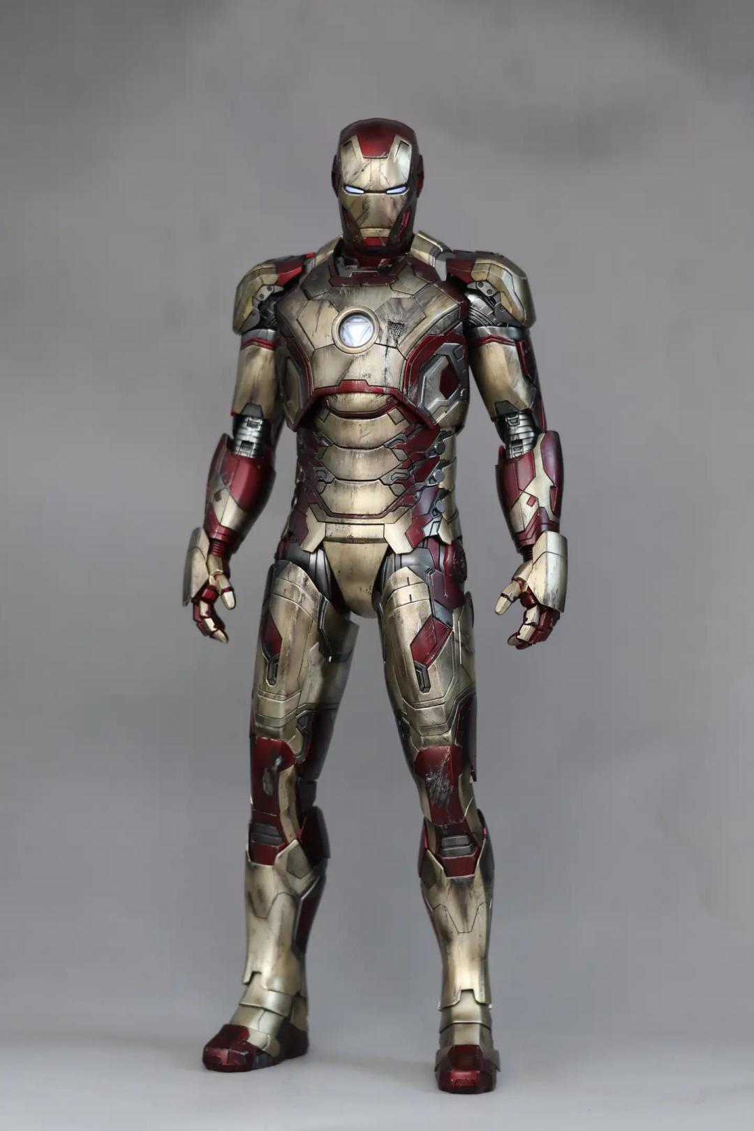 hottoys钢铁侠mk42 2.0极致战损重涂改造