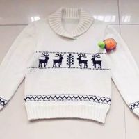 编织大方帅气的男童提花翻领套头衫