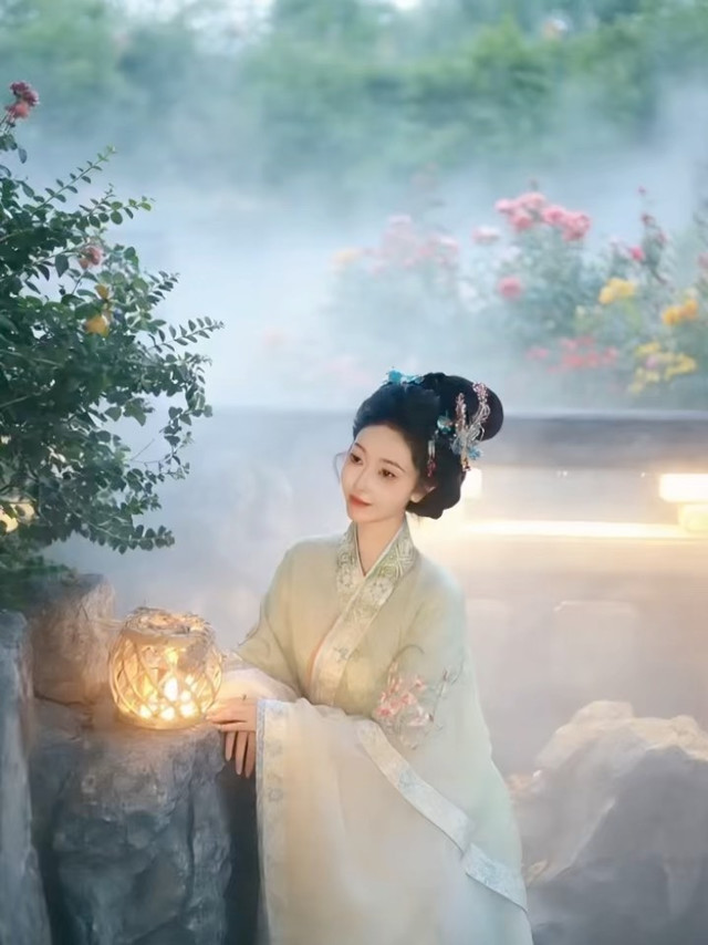 青碧渐变裙身，春秋出游佳选