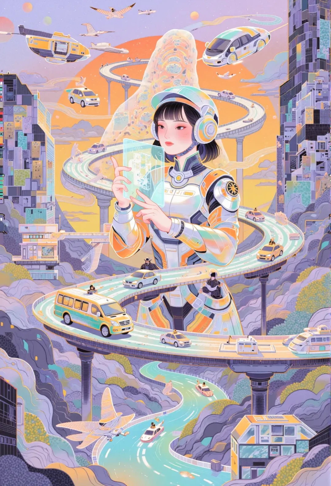 AIGC|《东方极速 未来视界》科幻风插画分享