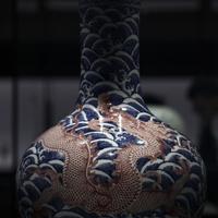 上博东馆｜陶瓷馆｜青花釉里红海水龙纹瓶