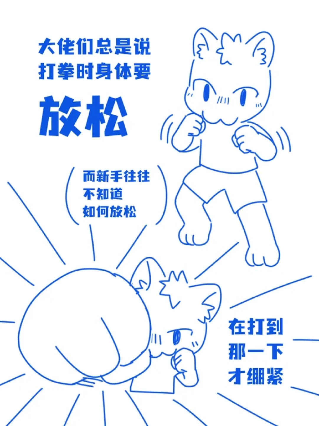 格斗小猫|打拳要放松,只在出拳一瞬间紧绷