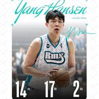 连场刷新纪录！杨瀚森狂砍14+17板，统治内线助队双杀对手