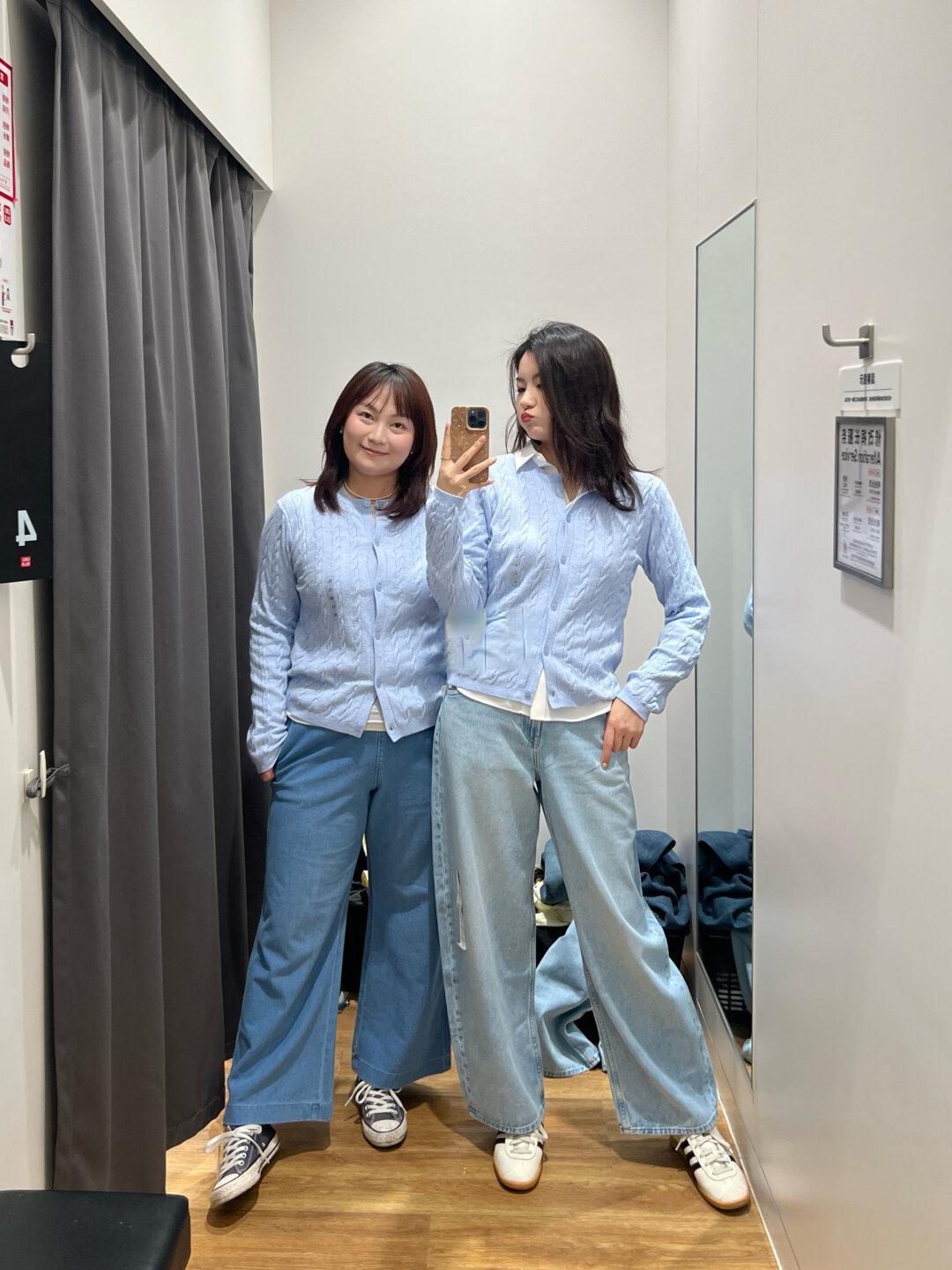 🧶优衣库新品|相差30斤闺蜜的同款试穿对比