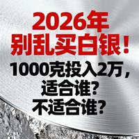 2026年别乱买白银！1000克投入2万，适合谁？不适合谁？