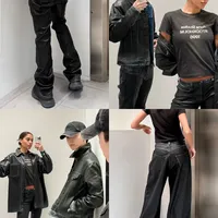 Acne把牛仔裤做成皮裤的样子