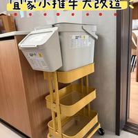 宜家小推车改造，厨房可移动干湿垃圾桶！