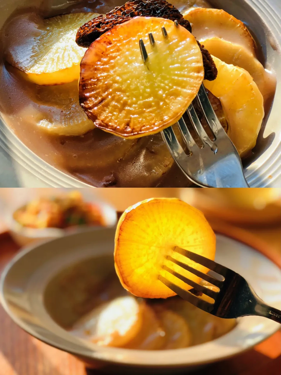 素烧萝卜羊肚菌 简单干净素食也很好吃