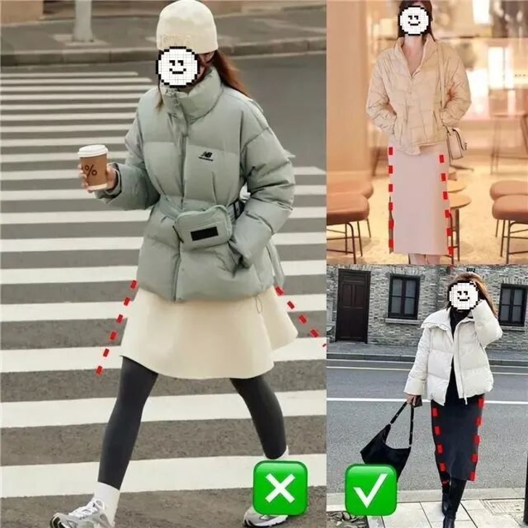 穿羽绒服不要配打底裤，换成这2种裙子，保暖不说又洋气