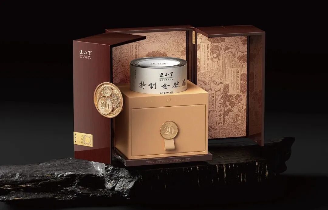 【干货分享1191】包装|实木展卷,金罐藏香:这款金骏眉包装,把 “品质尊享” 刻进细节里!