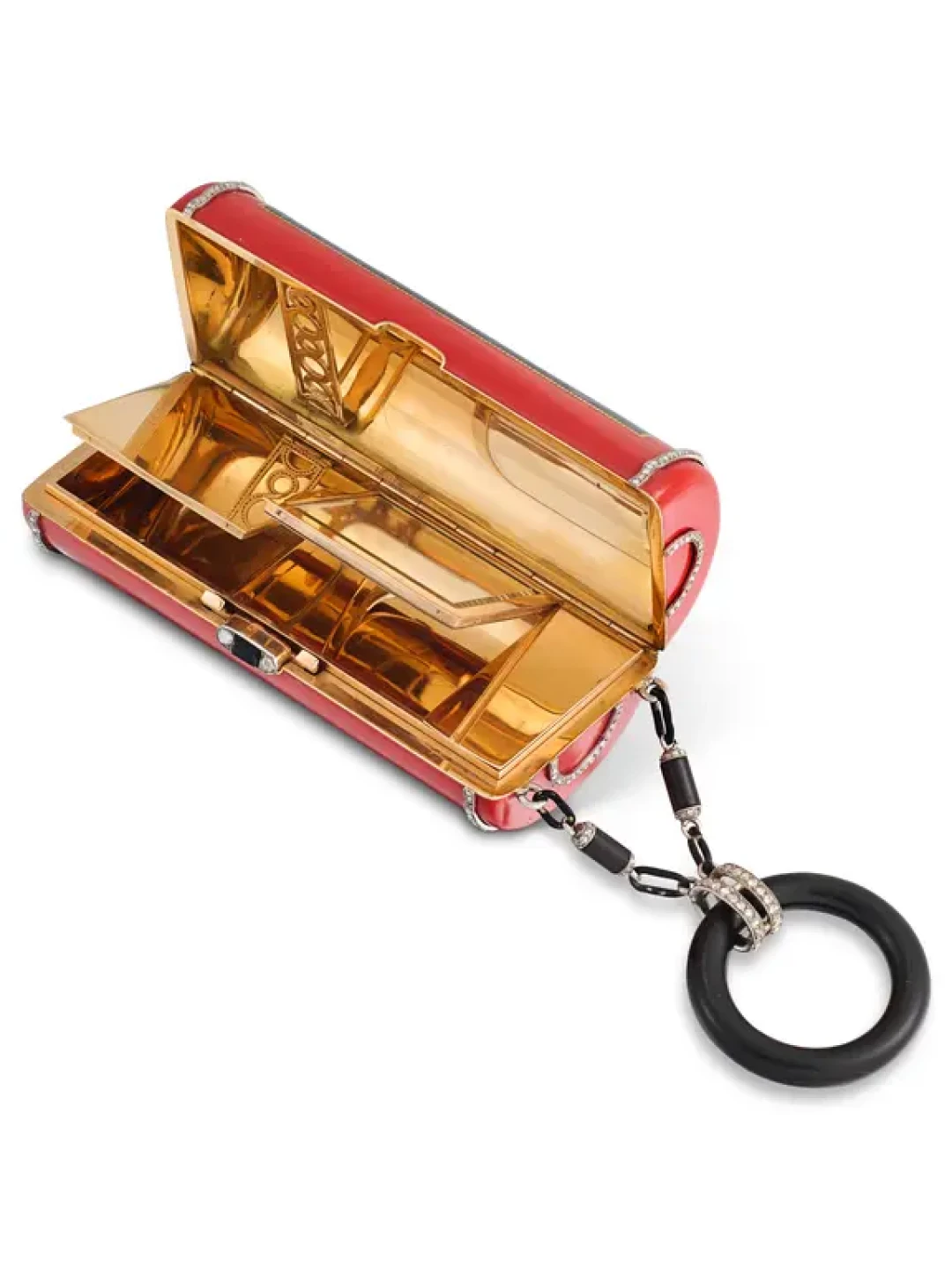Cartier 卡地亚Art Deco风格漆器化妆盒.