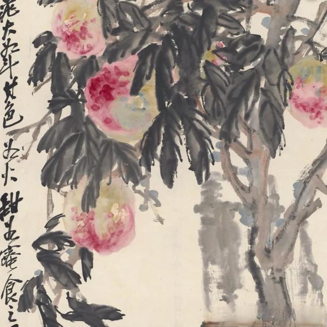吴昌硕笔下的寿桃：一颗藏了百年的长寿祝福