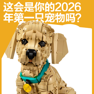 你的“桌面修狗”来了！乐高Icons发布11384 金毛幼犬套装