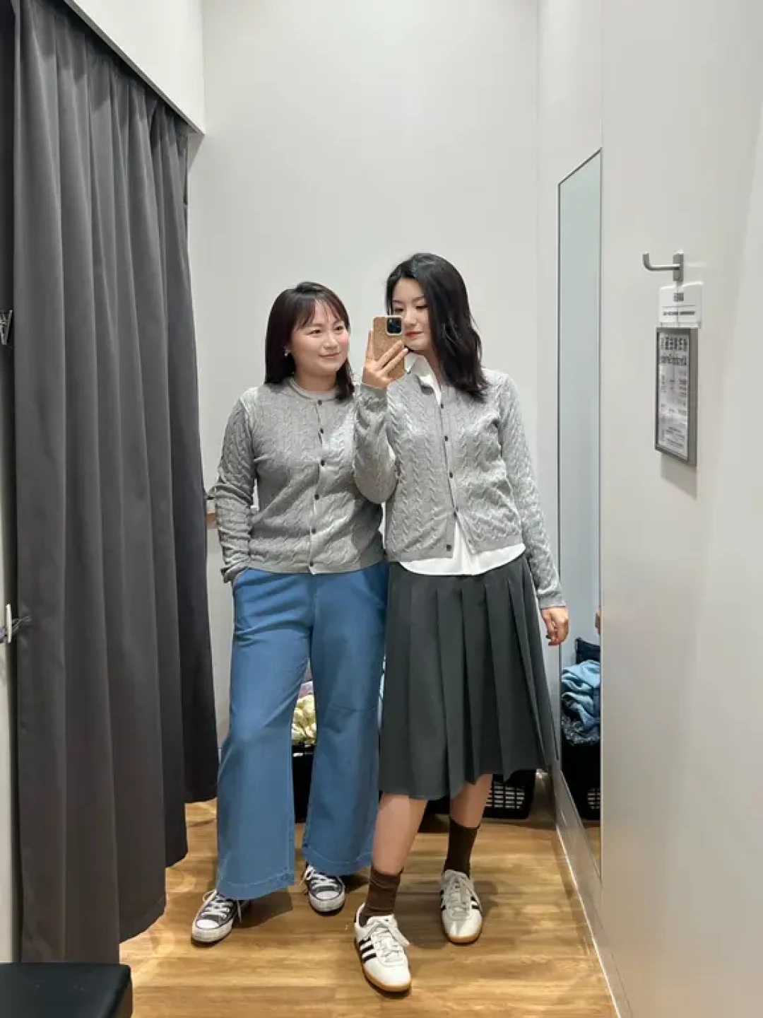 🧶优衣库新品|相差30斤闺蜜的同款试穿对比