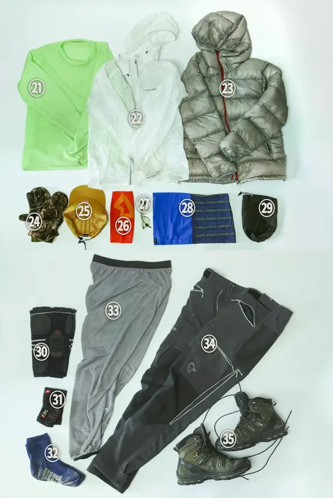 我昨天雪中爬山的装备及服装清单