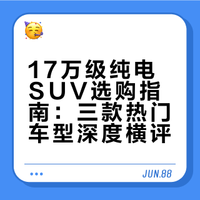 17万年轻家庭纯电SUV，谁才是你的菜？