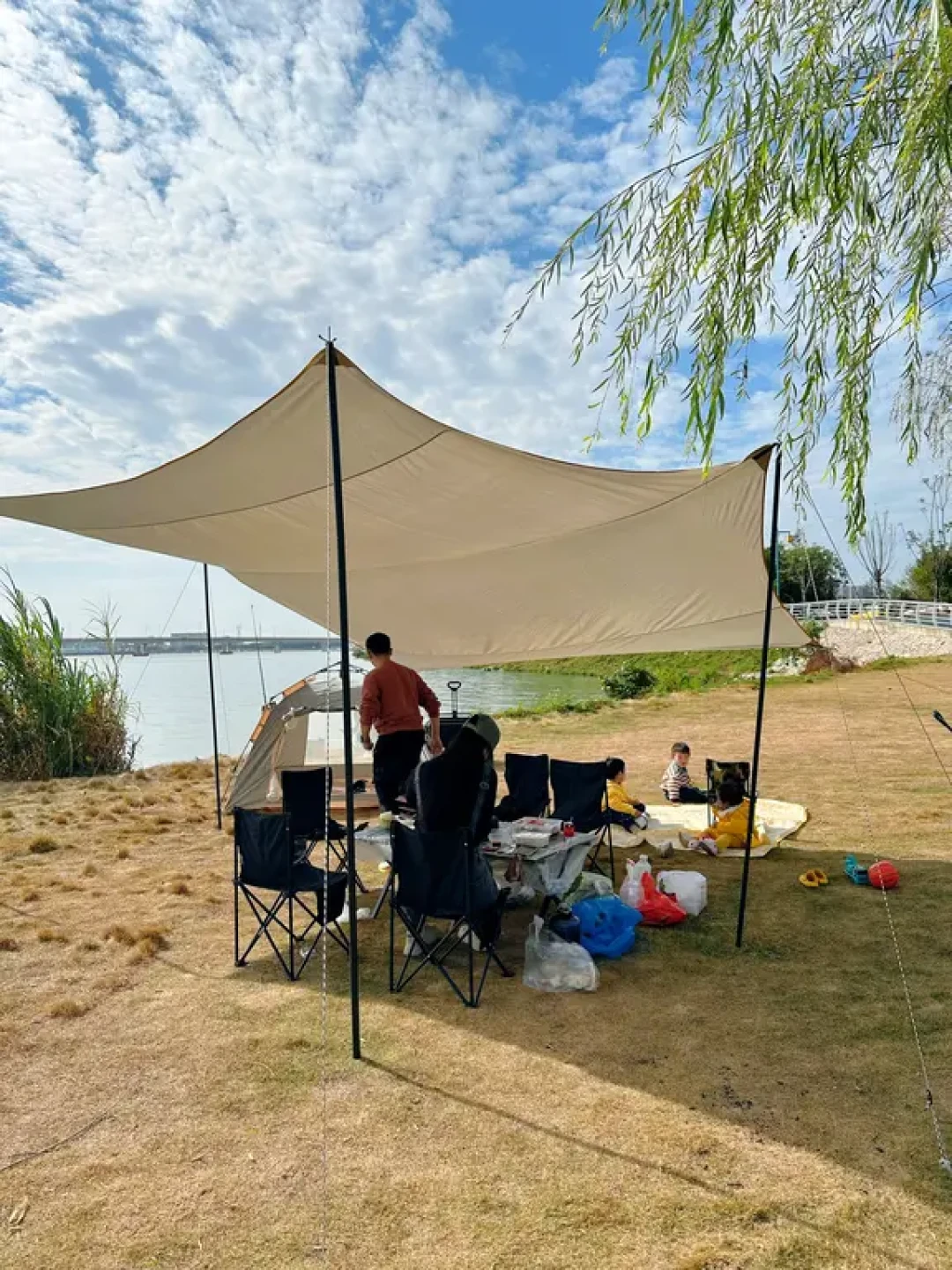 🏕️潮州新玩法|江边露营!玩沙、火锅、遛娃