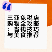 一次性讲清楚三亚四大免税店的购物指南