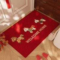 2026马年玄关C位！高级感红色入户地垫太绝了✨