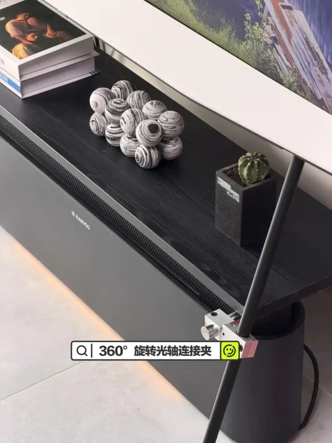 三星画境电视改造：加装轮子与置物隔板