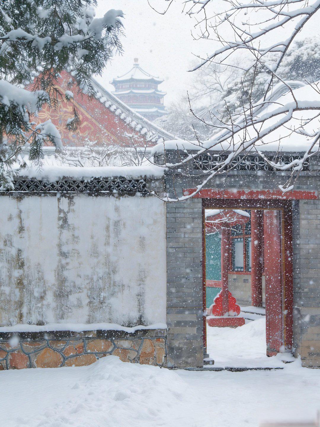 雪落颐和园，皇家园林变身水墨画卷，附最佳赏雪攻略