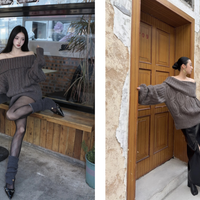 女明星一字领毛衣封神！这件“流浪针织”才是冬日氛围感答案