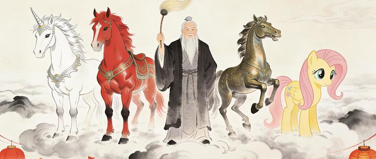 假如春节「国民名马」(马踏飞燕、白龙马、赤兔、小马宝莉)穿越到儿童乐园兼职带娃,会有哪些「大众点评」?_少儿读物_什么值得买