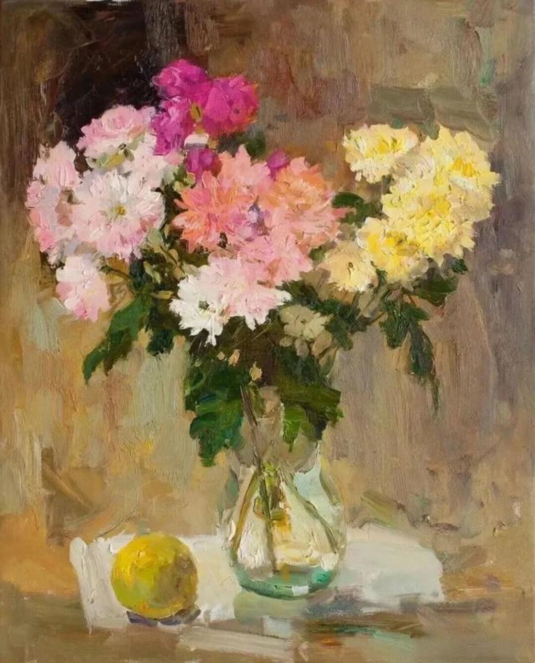 唯美意境花卉风景油画｜当代画家塔莱贝克·穆瑟曼库洛夫作品欣赏
