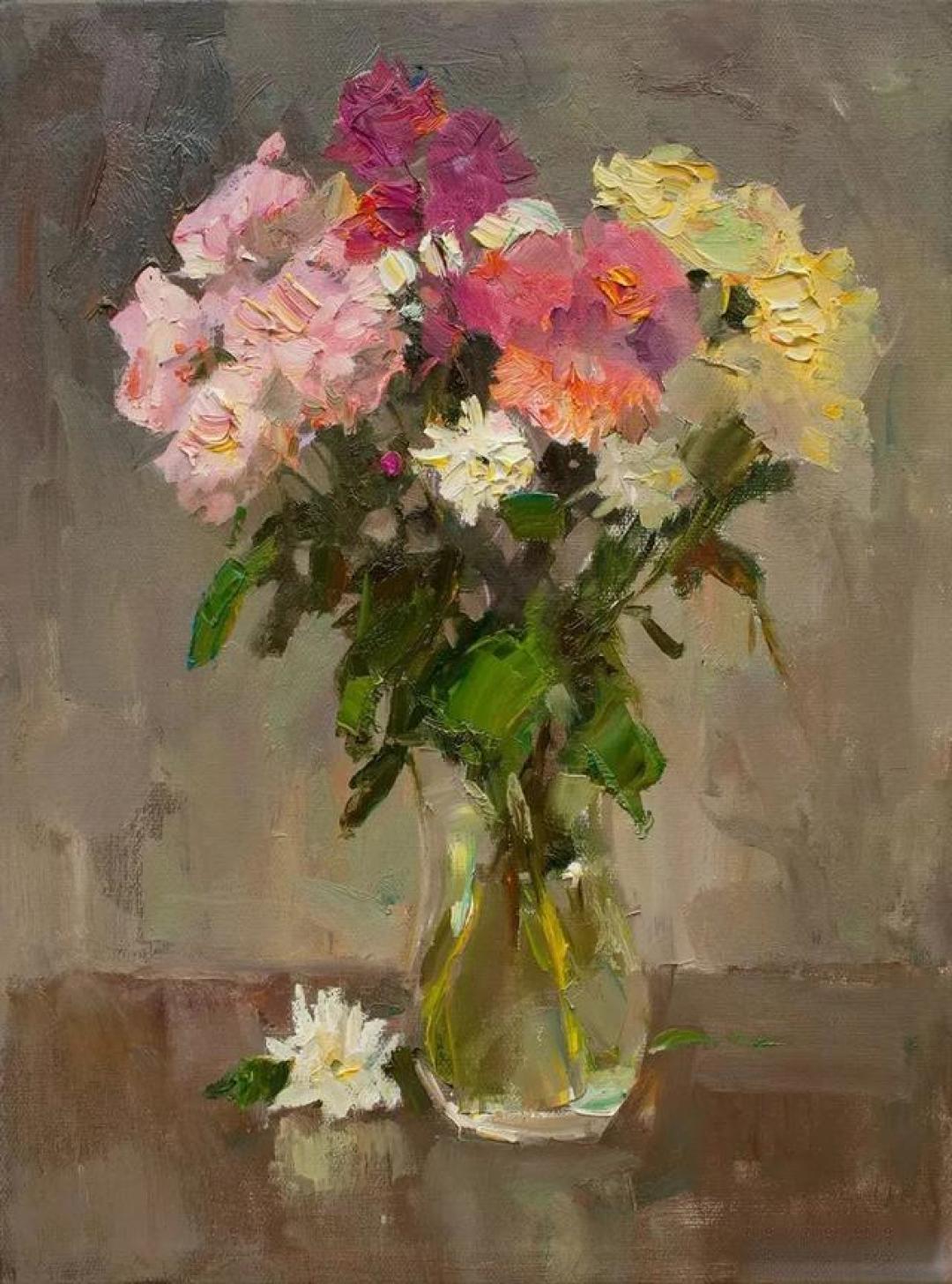 唯美意境花卉风景油画｜当代画家塔莱贝克·穆瑟曼库洛夫作品欣赏