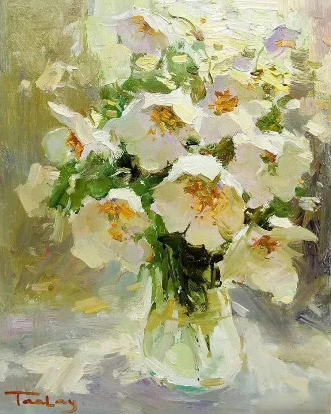 唯美意境花卉风景油画｜当代画家塔莱贝克·穆瑟曼库洛夫作品欣赏