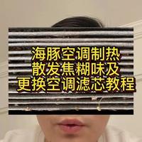 海豚空调制热出现焦糊味自行解决办法及自行更换空调滤芯教程#知识分享 #海豚 #比亚迪 #空调滤芯有多脏 #空滤更换
