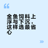 金鱼饲料选上浮还是下沉？看准这2点不纠结