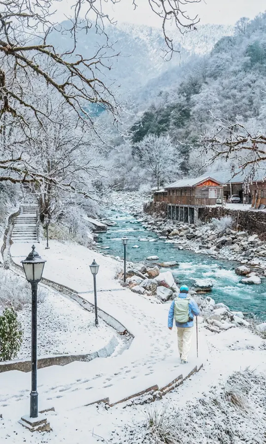 成都周边去赏雪,去看看冬天的喇叭河❄️