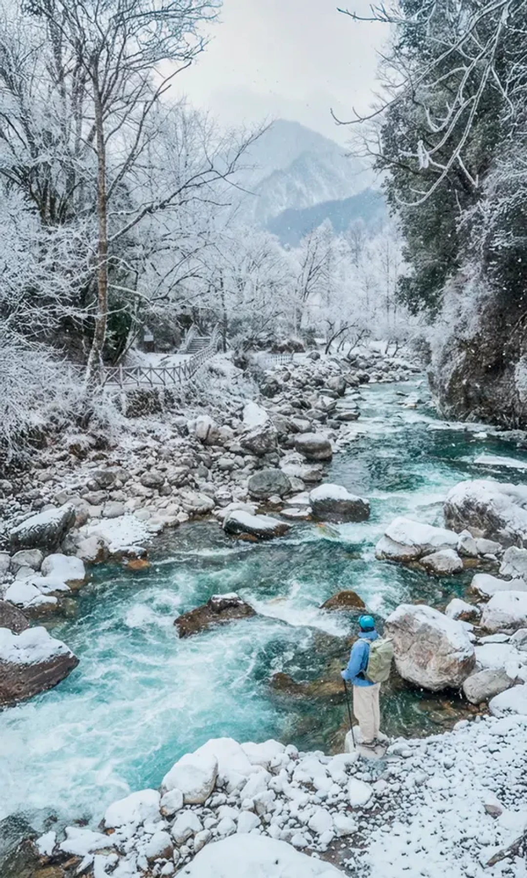 成都周边去赏雪,去看看冬天的喇叭河❄️