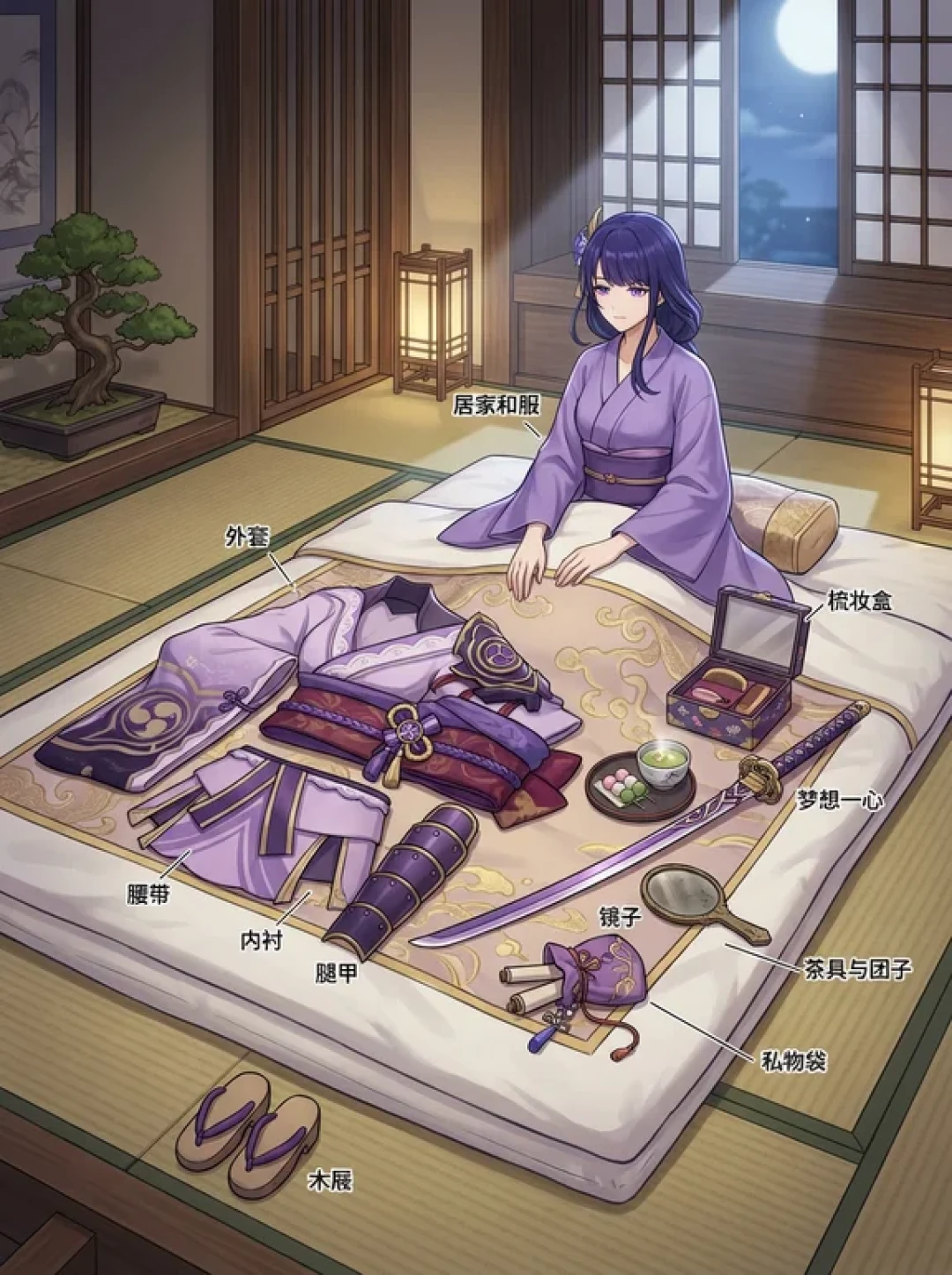 原神稻妻各角色卧室穿搭像素级拆解