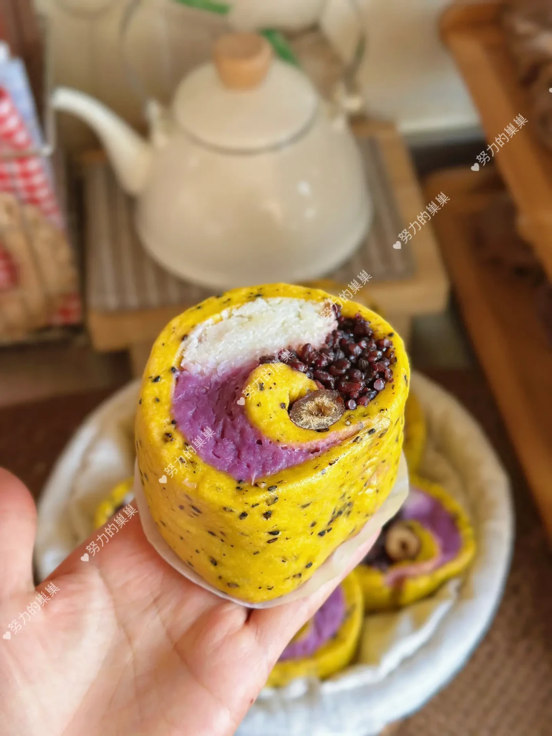 山药|芋泥|血糯米三拼——南瓜养生馒头卷