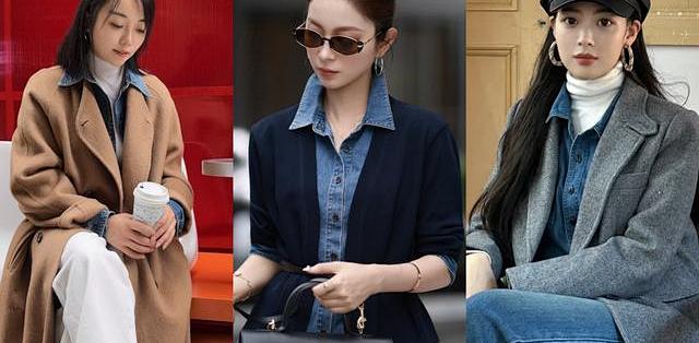 冬天穿搭新思路：一件“牛仔衬衫”盘活整个衣橱，造型多样超有范_特色女装_什么值得买