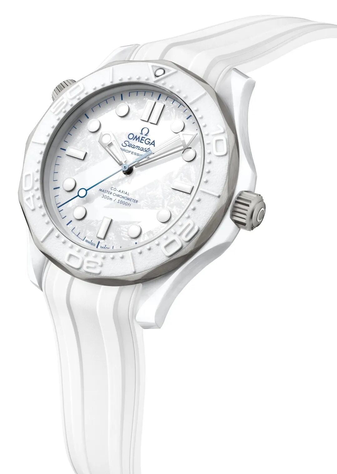 Omega推出绝美纯白色「Seamaster Diver 300M」腕表,致敬米兰柯蒂纳冬季奥运!