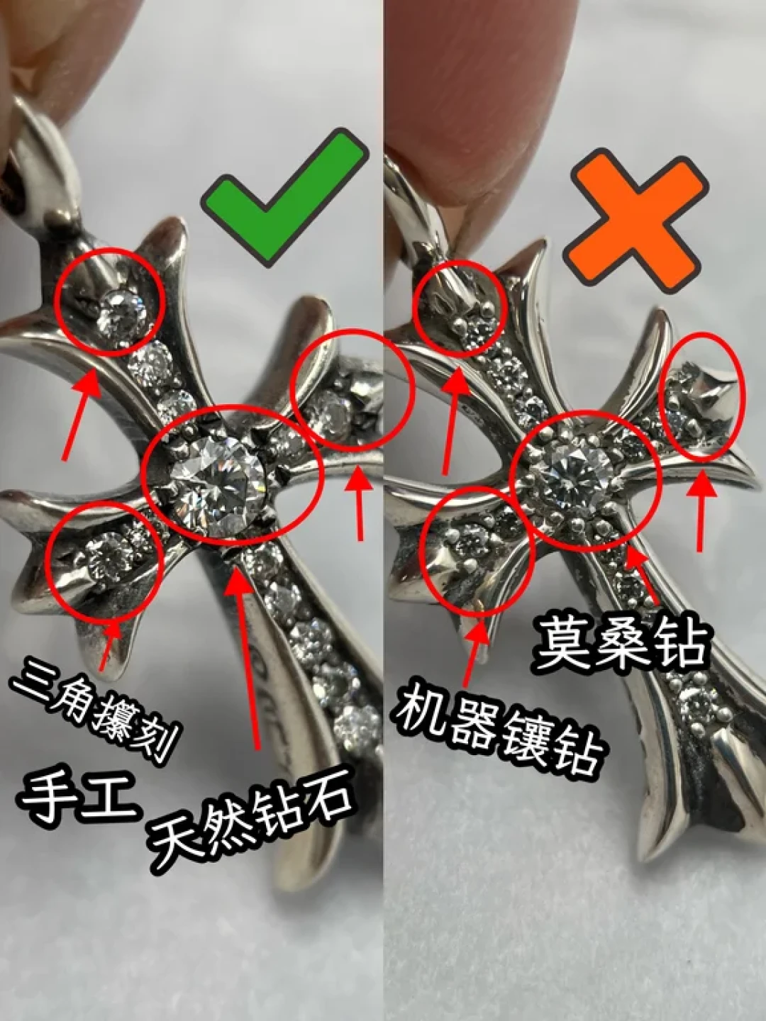 5️⃣张图教你如何快速分辨克罗心银tiny‼️