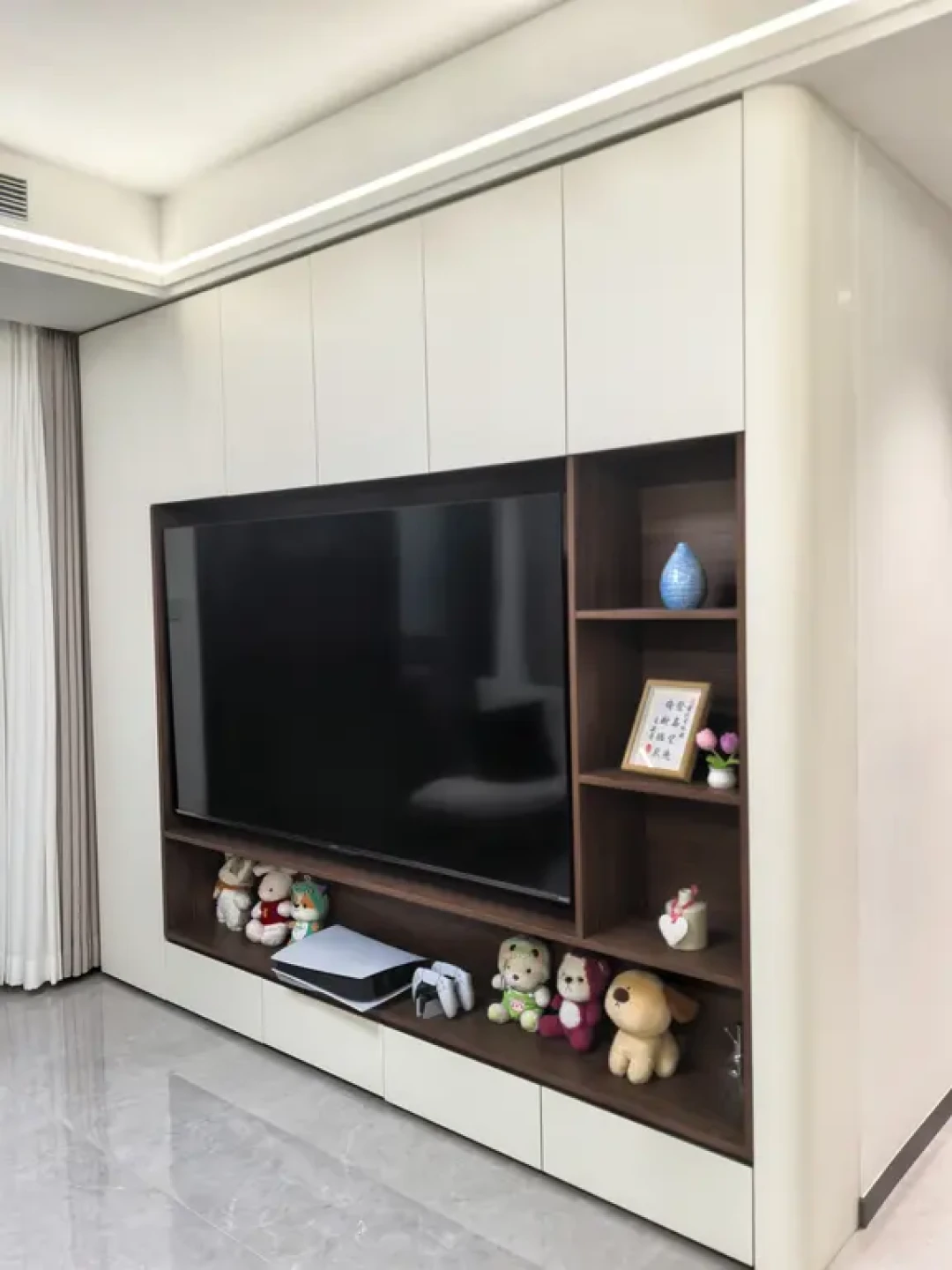 🏠开间3.7,长度2.9,也能做满墙电视柜