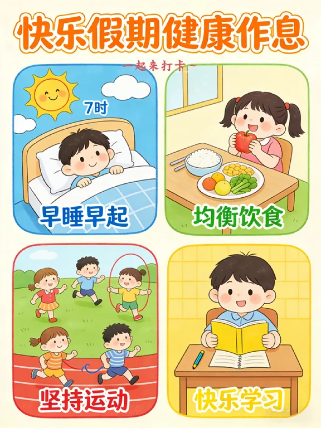 寒假健康计划手账，假期这样安排✅