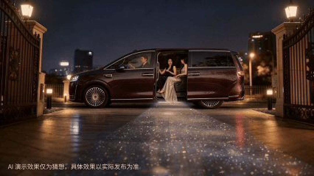 智界V9侧向迎宾光毯曝光,实现人走光随,仪式感拉满
