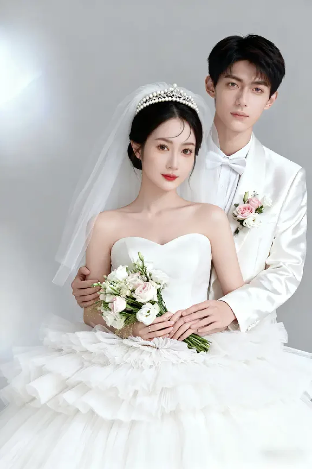 AI直出教程❗极简高级韩系婚纱写真💐