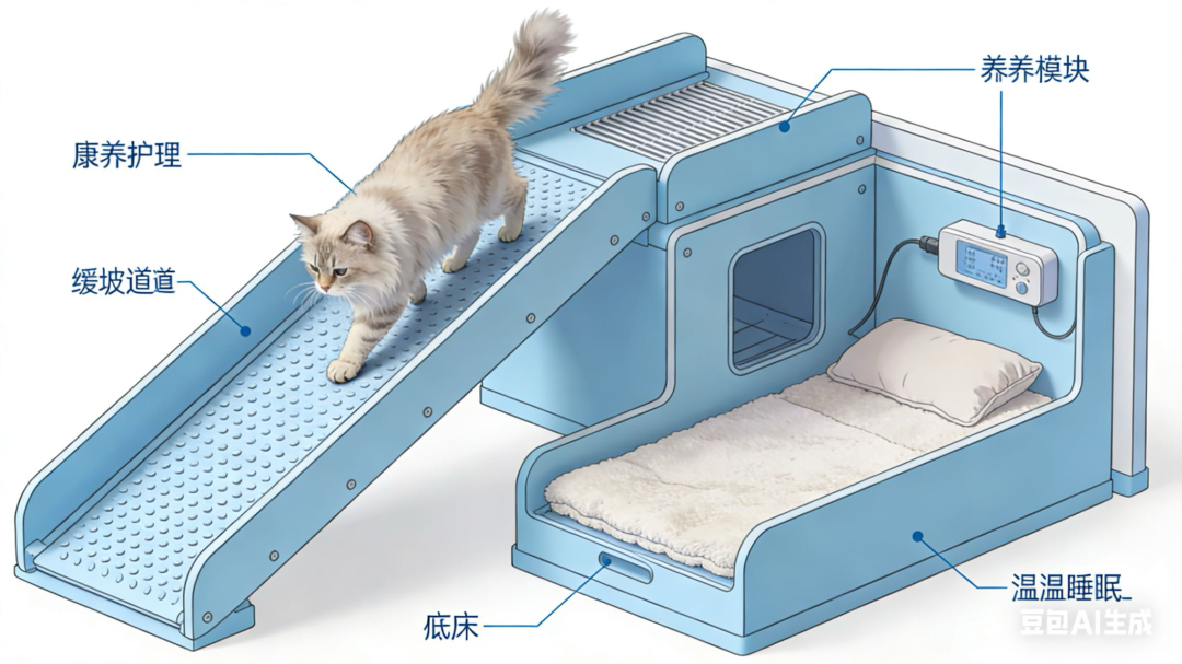 模块化黑科技:这个彩虹猫屋能陪小猫从幼猫到老年