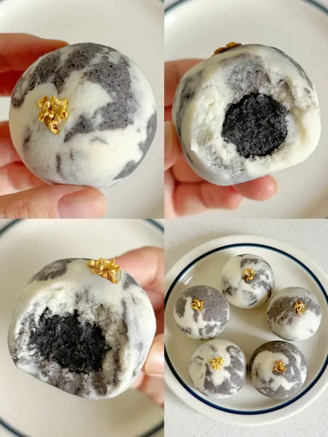 低卡山药黑芝麻奶酥团子🍡软糯美味 零糖油