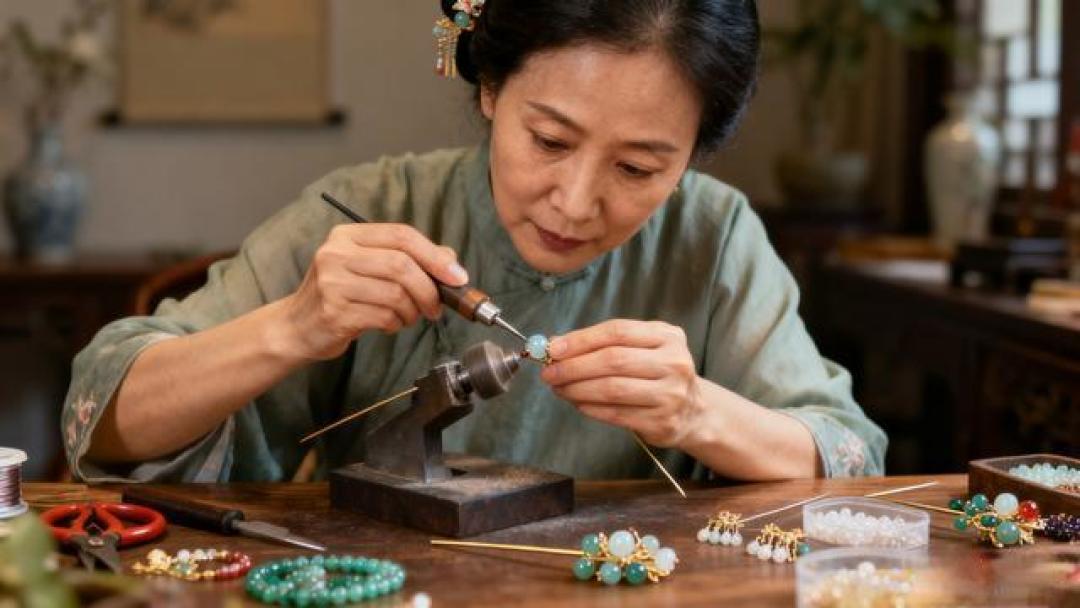 捞起的不仅是绒花非遗,更是一幅流传千年的东方仕女图
