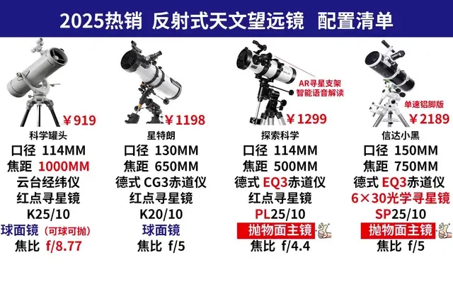 想要牛反镜的看过来，大口径的，抛物面主镜 #牛顿反射式天文望远镜